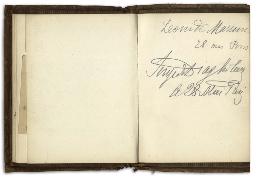 Pablo Picasso Autograph -- Within an Autograph Book Owned by Film Director Harry Lachman, Featuring Dozens of Signatures by His Friends, Including Sergei Diaghilev & Angel Zarraga